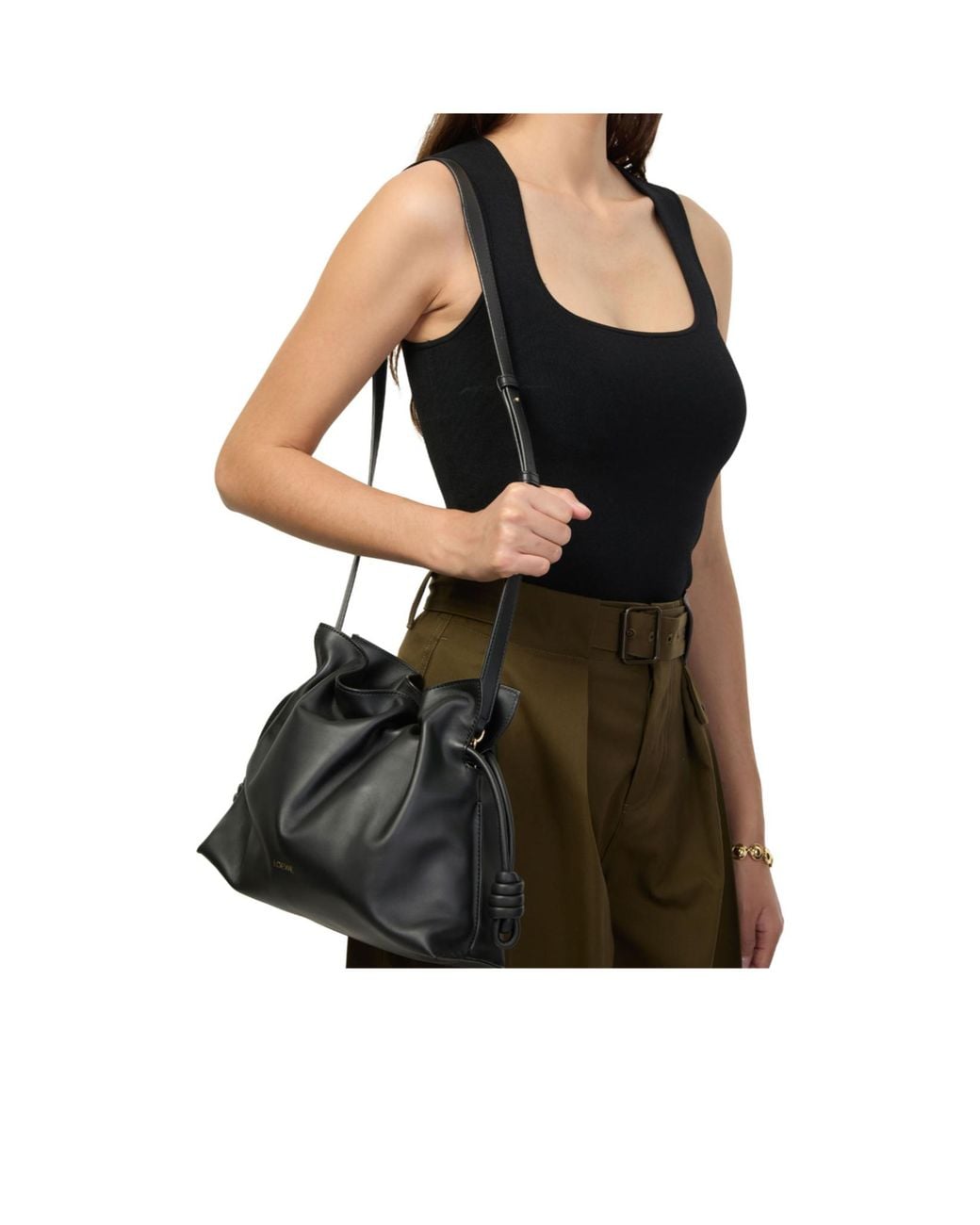 Loewe Black Medium Flamenco Clutch