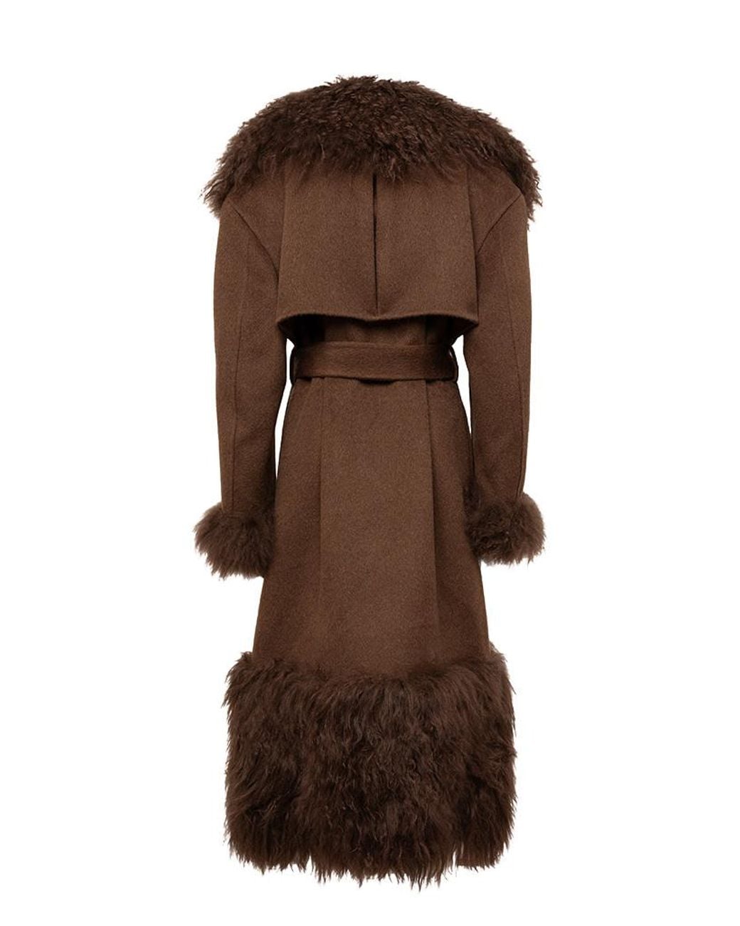GIUSEPPE DI MORABITO Brown Tie Waist Long-Sleeved Coat