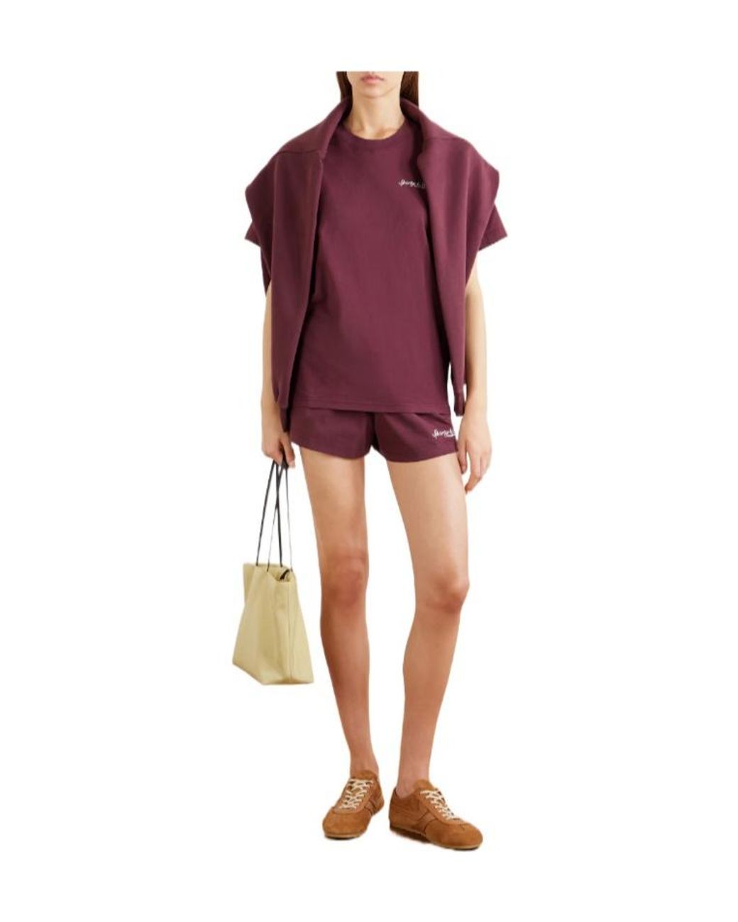 Sporty & Rich Red Logo-Print Cotton-Jersey T-Shirt
