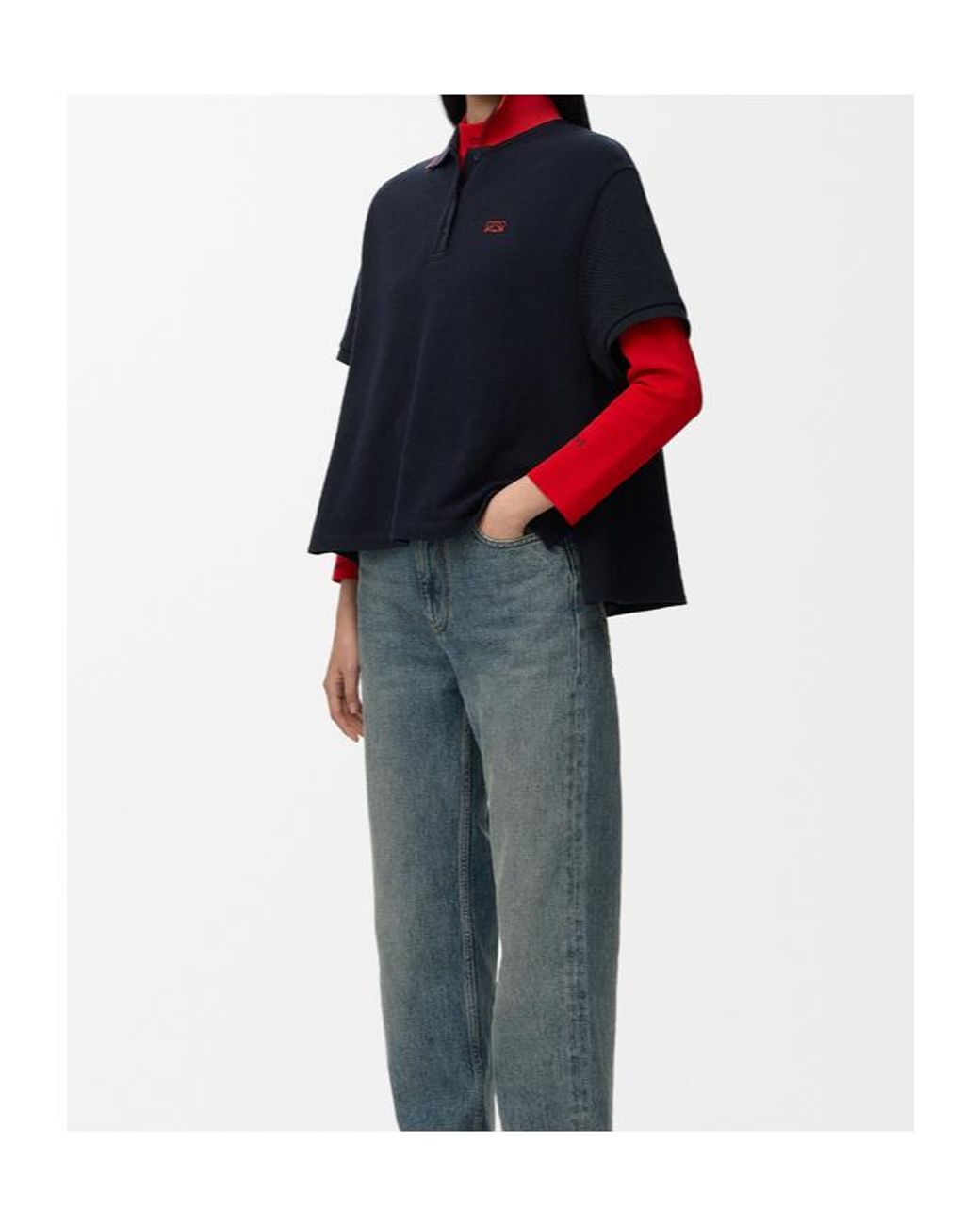 Loewe Blue Contrast Trim Polo Shirt