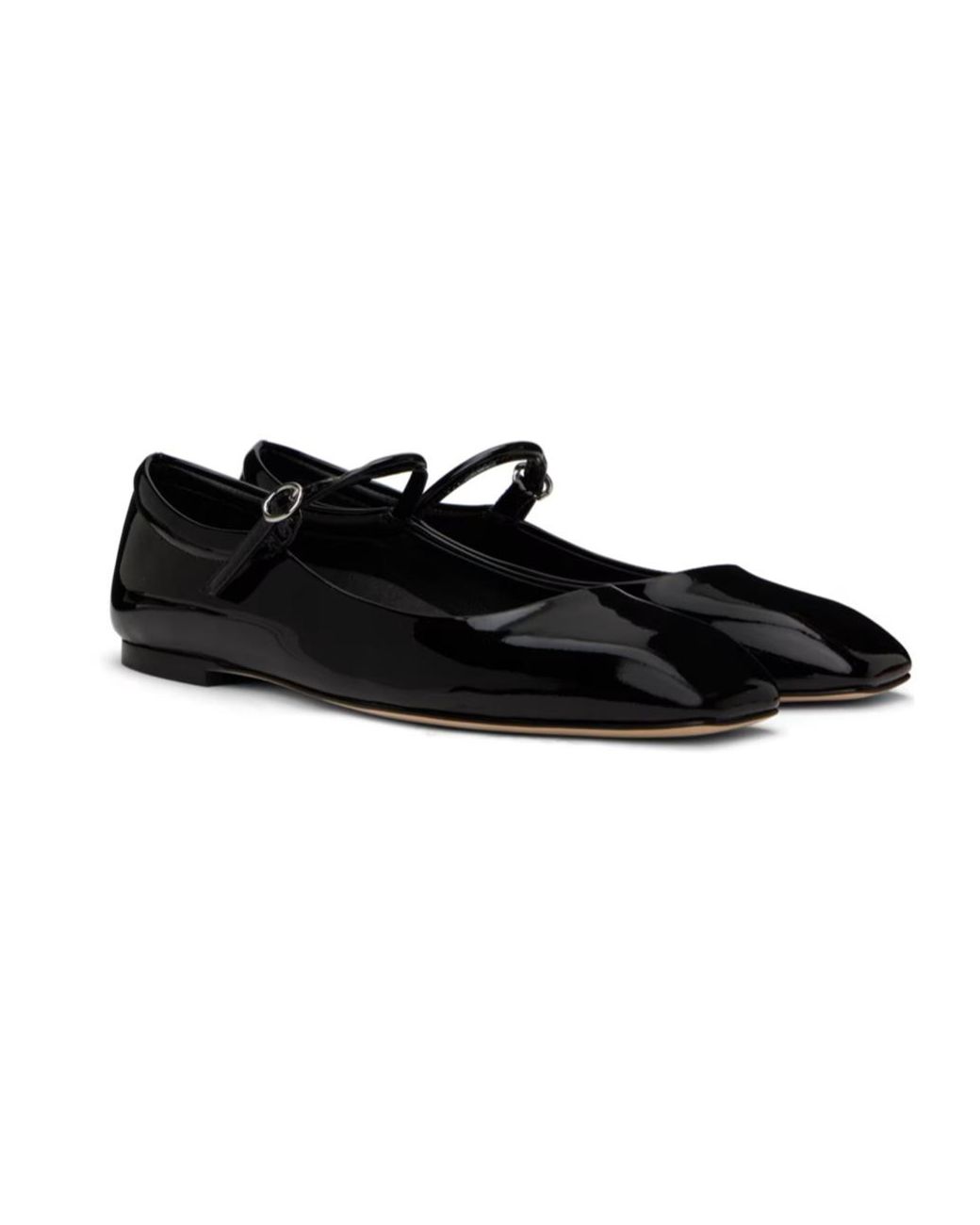 Aeyde Black Square Head Ballet Shoes