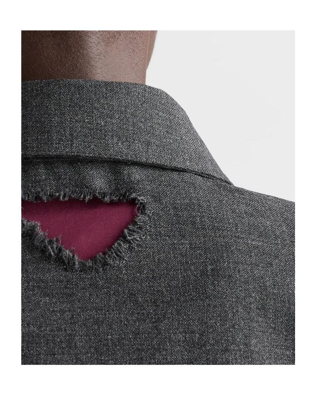 Prada Gray Bonded Devoré Hopsack Blouson Jacket