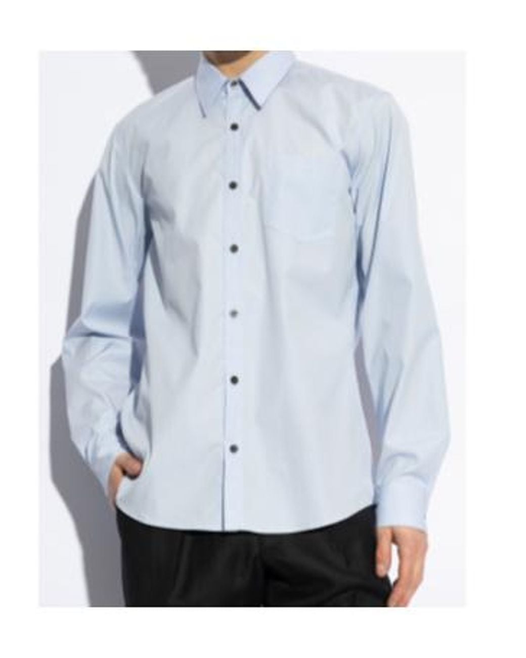 Dries Van Noten Blue Long-Sleeved Shirt for men