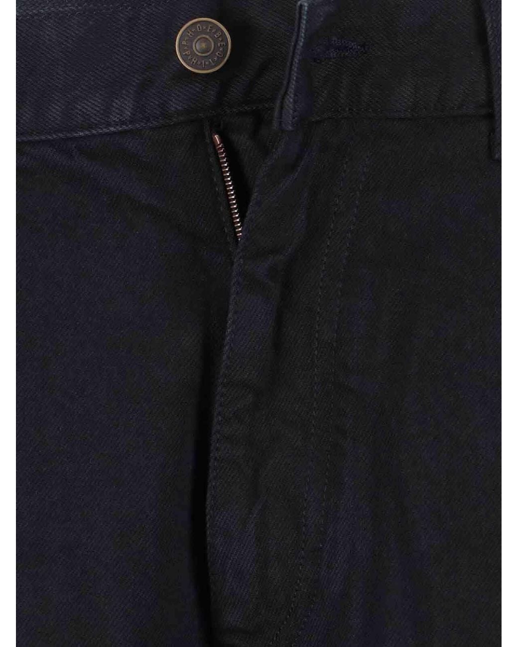 Phoebe Philo Black Fringed Edge Straight-Leg Jeans