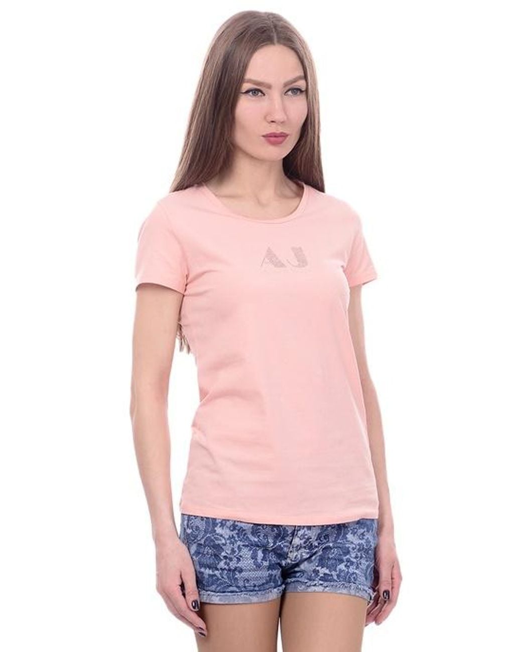 Armani Jeans Pink Crew Neck T-Shirt