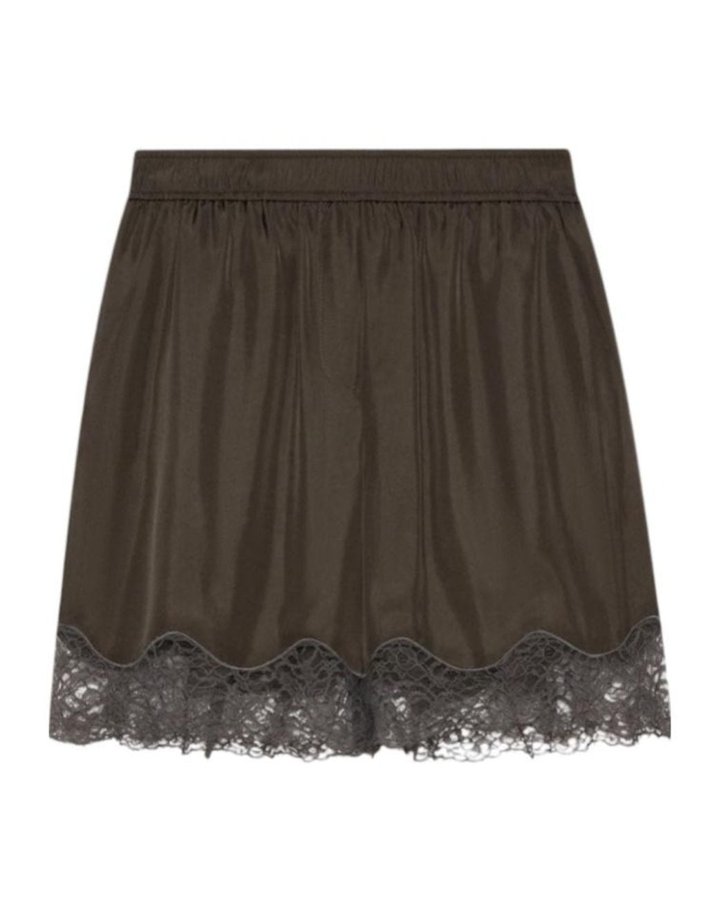 Marella Brown Lace-Detail Shorts