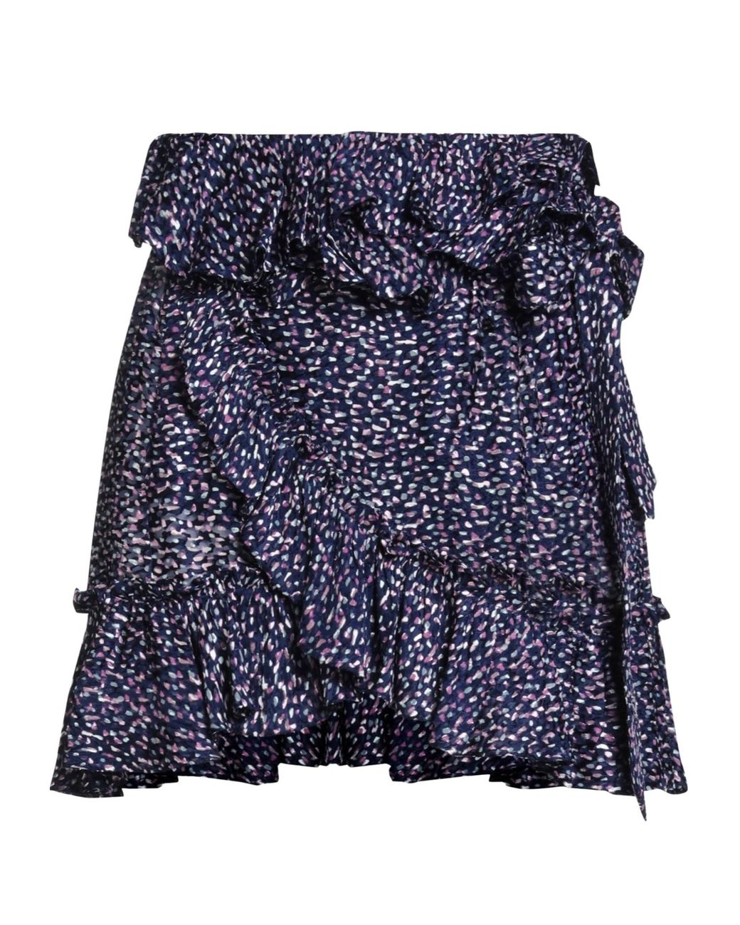 Saint Laurent Blue Colorful Chiffon Skirt