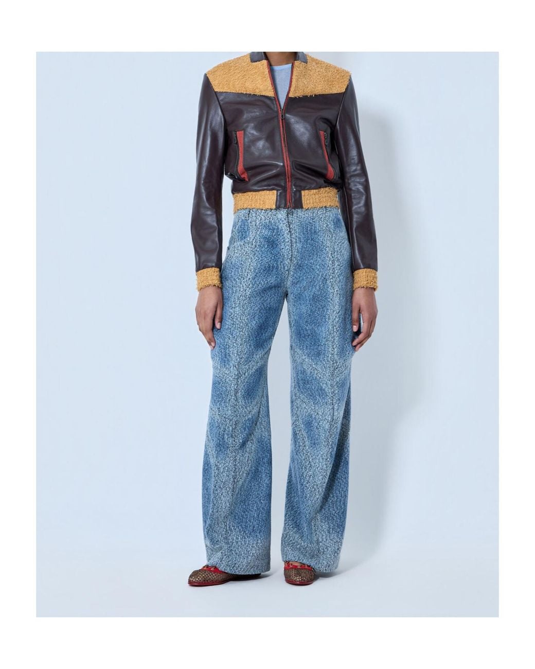 Kiko Kostadinov Brown Konrad Textured Panelled Jacket