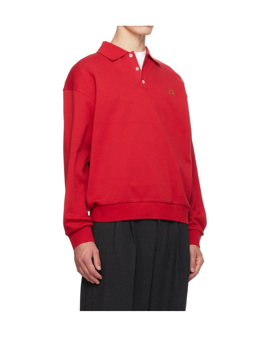 DUNST Red Long-Sleeve Polo Shirt for men