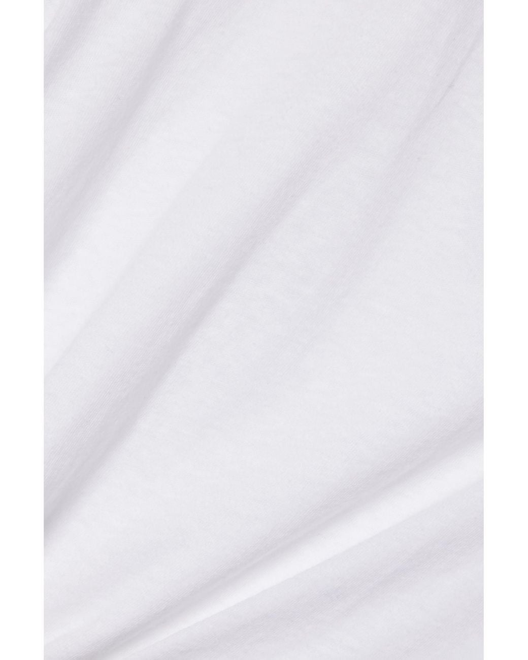 Leset White Cropped Slub Cotton-Jersey T-Shirt
