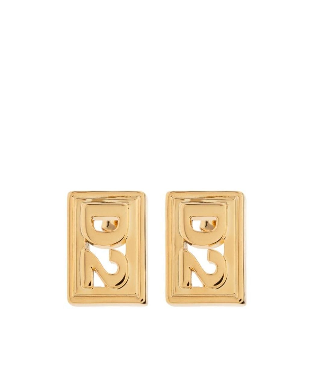 DSquared² Metallic Logo Plaque Earrings