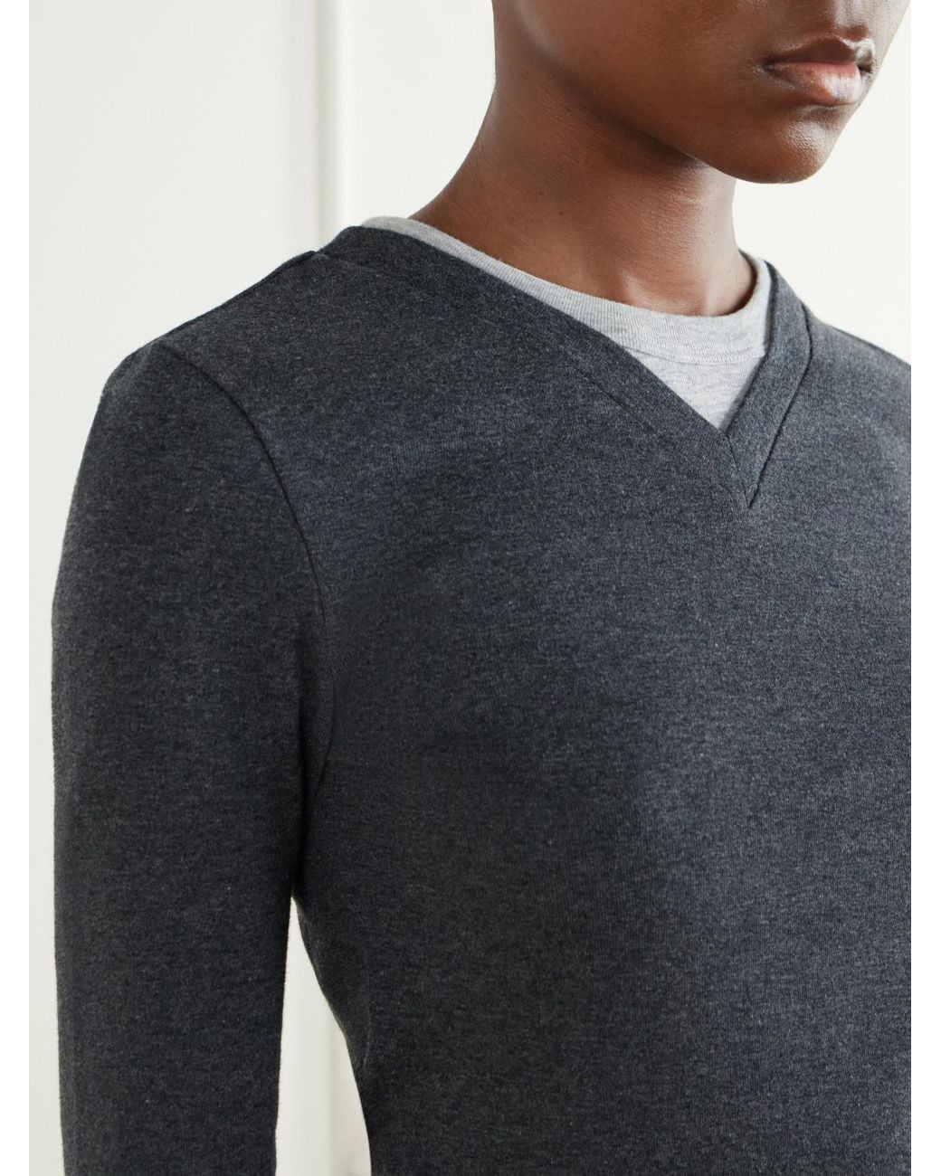 St. Agni Blue Crew Neck Long-Sleeve T-Shirt