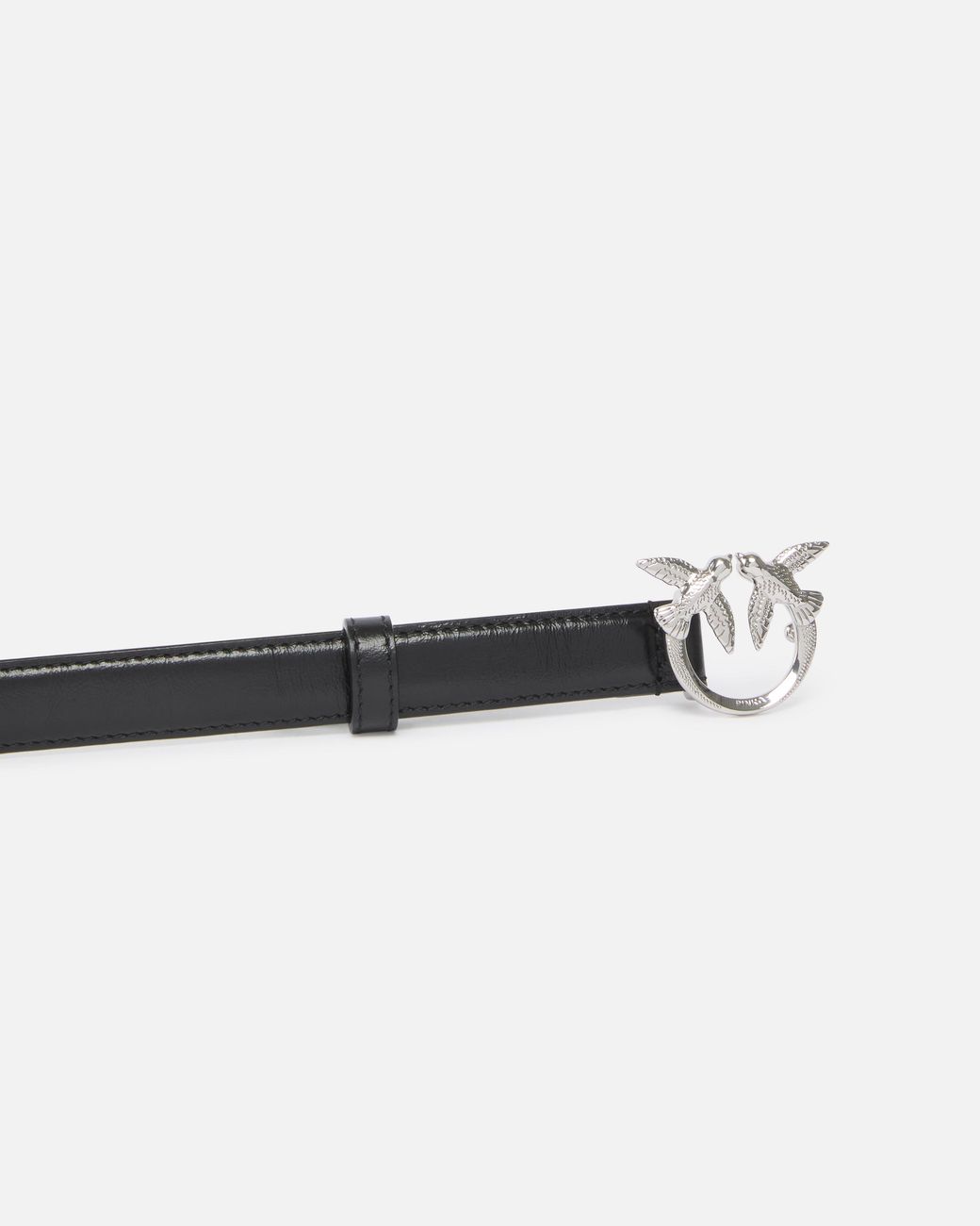 Pinko White Bird-Buckle Slim Belt