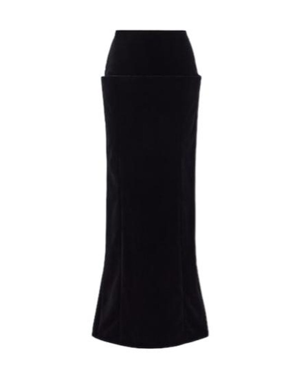 Alaïa Black Cotton Velvet Maxi Skirt