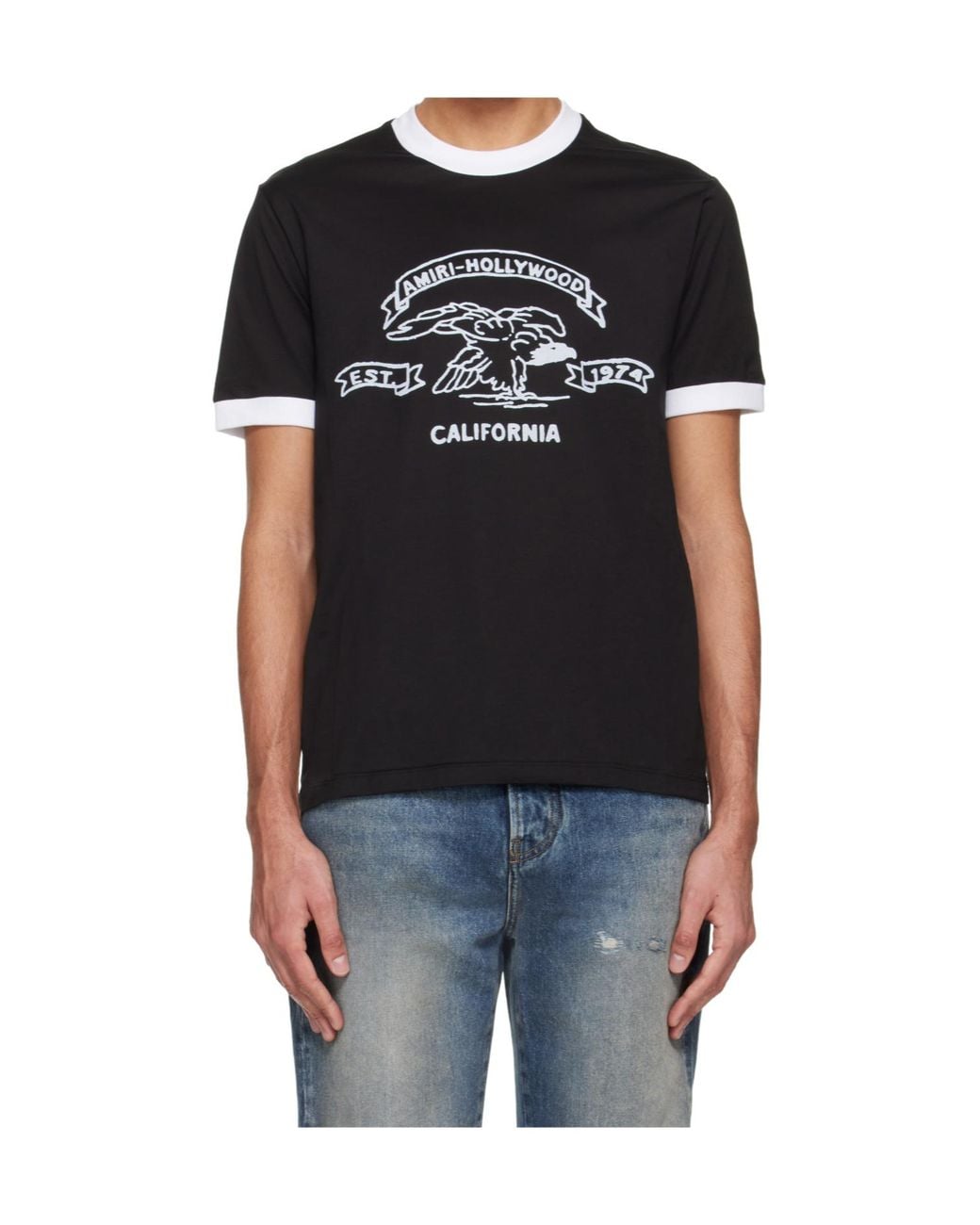 Amiri Black Crew Neck T-Shirt for men