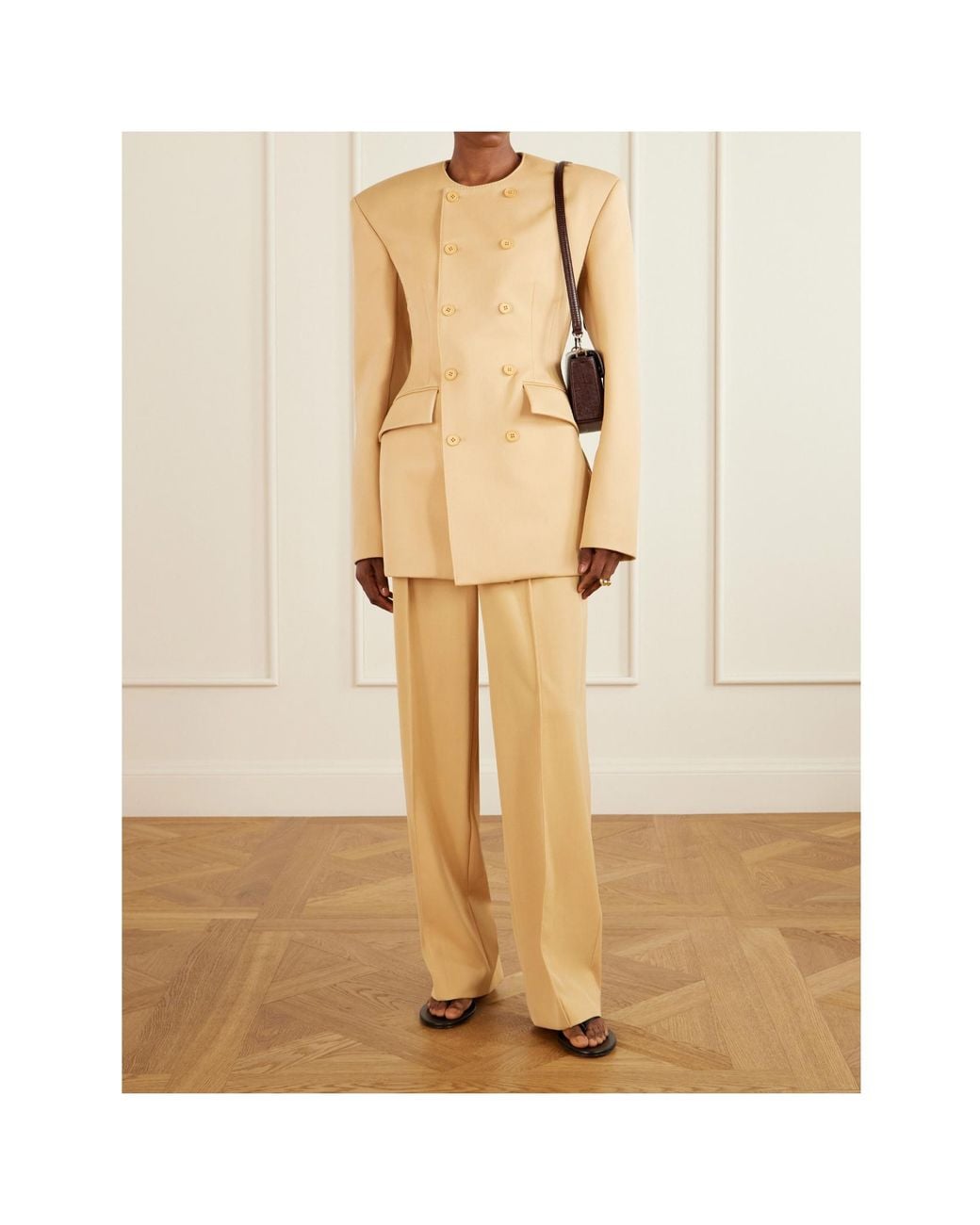 Wardrobe NYC Natural Pleated Details Casual Pants