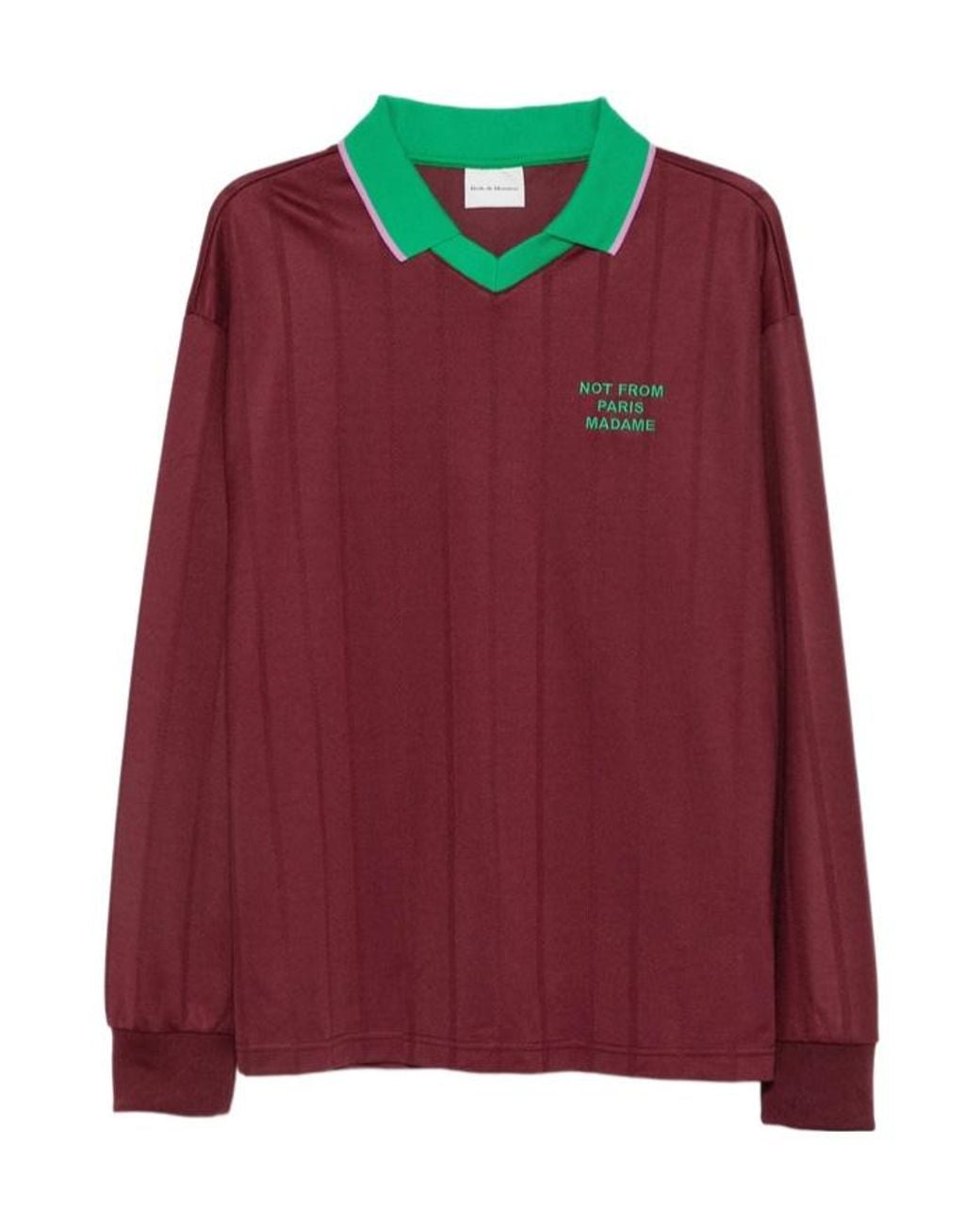 Drole de Monsieur Red Long-Sleeve Polo Shirt for men