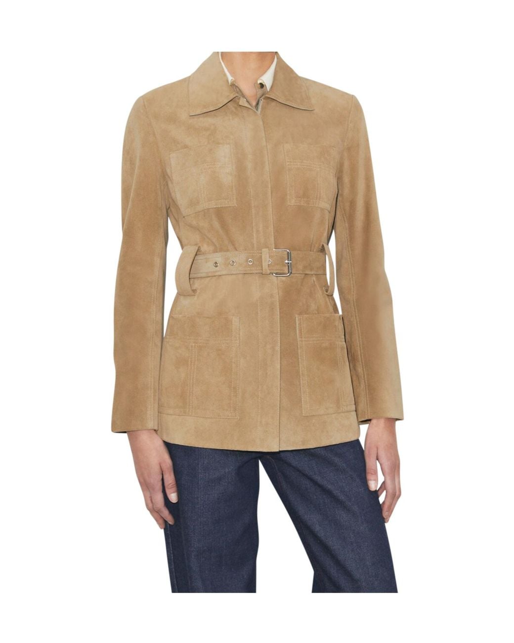 Tory Burch Natural Belted Jacket