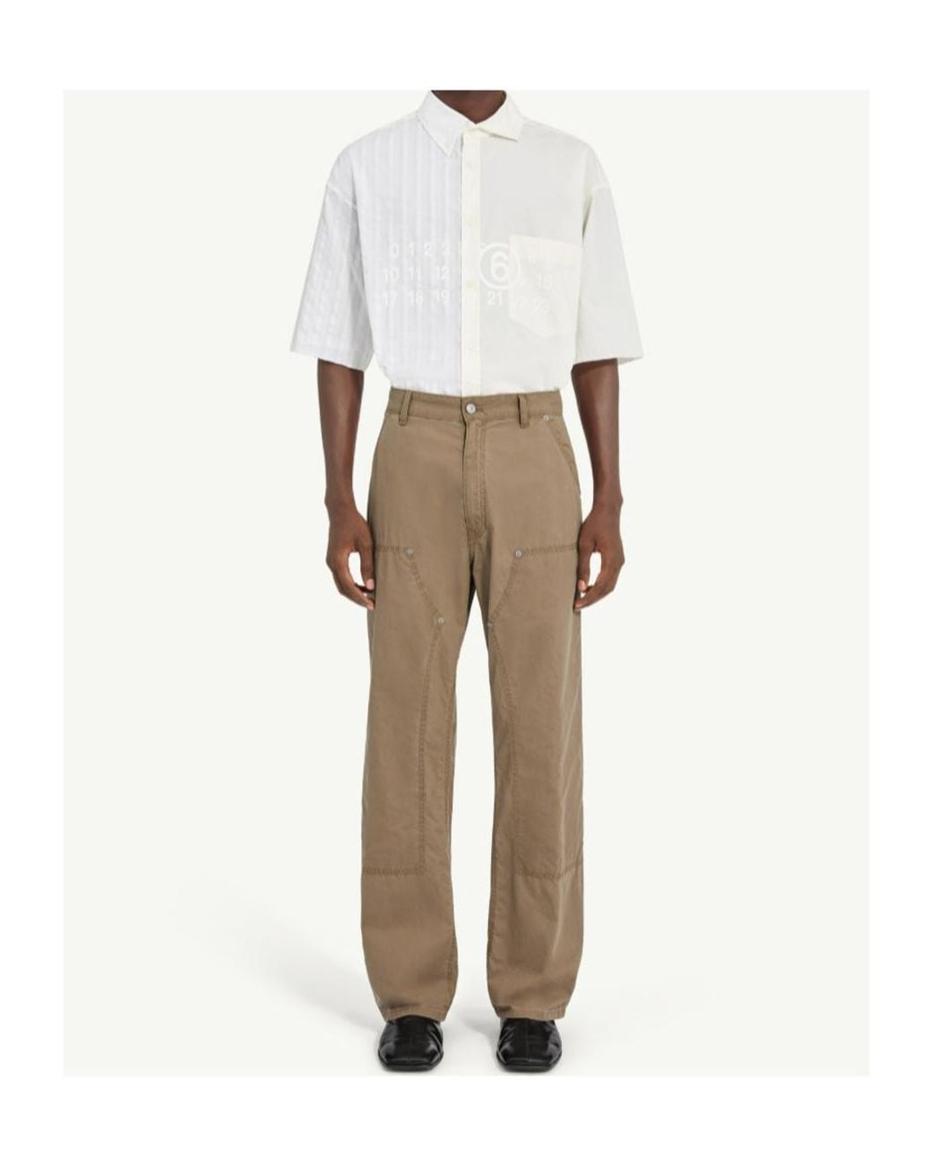 MM6 by Maison Margiela Natural Workwear Trousers for men