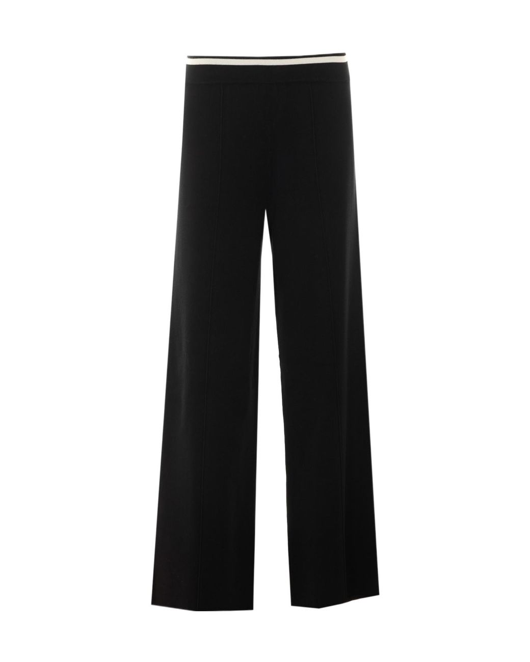 Liu Jo Black Elastic-Waist Wide-Leg Pants