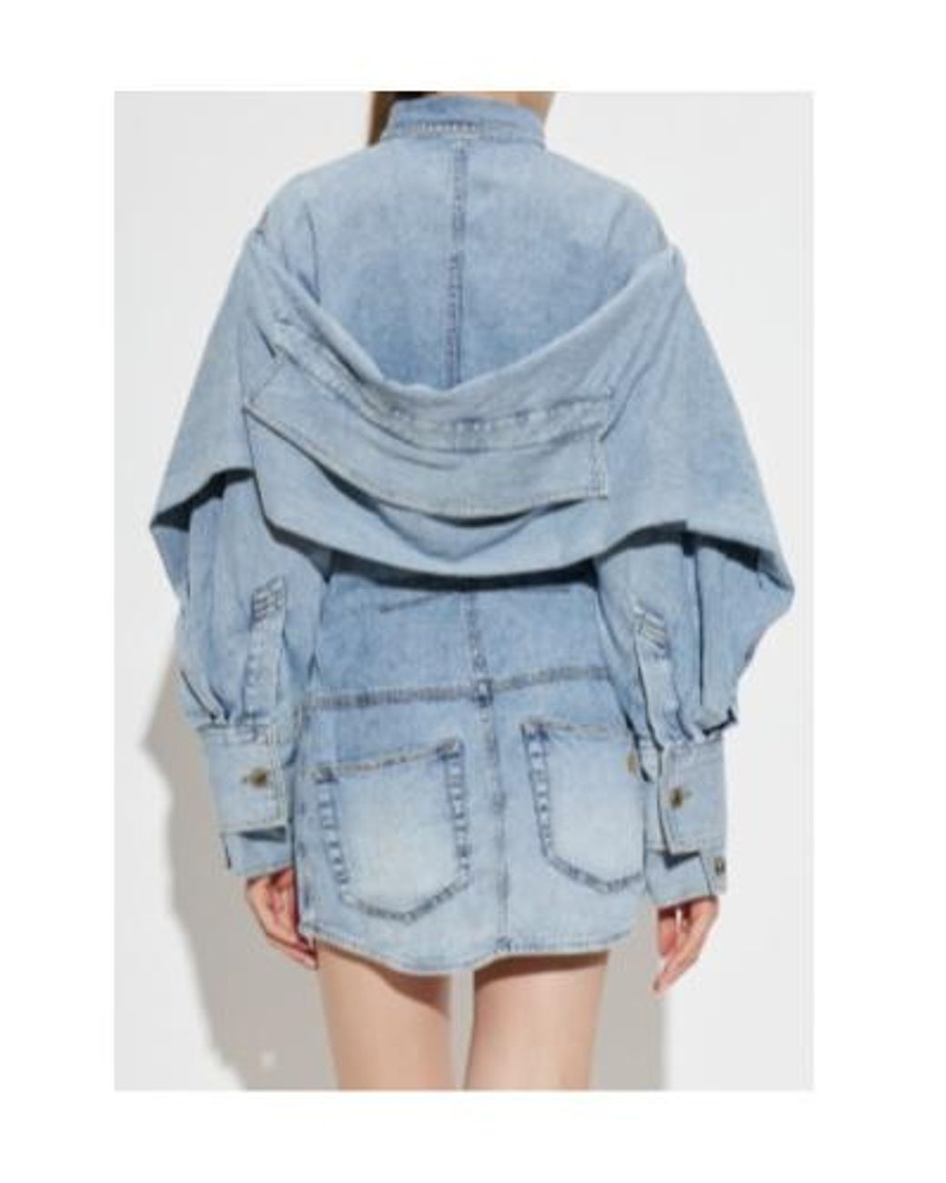 The Attico Blue The Pocket Detail Denim Shirt Dress