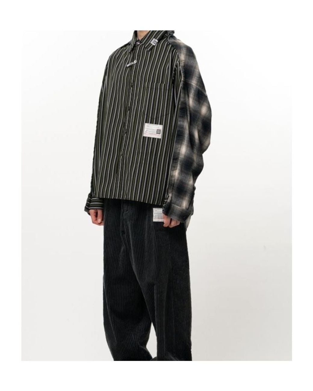 Maison Mihara Yasuhiro Black Long-Sleeve Striped Shirt for men