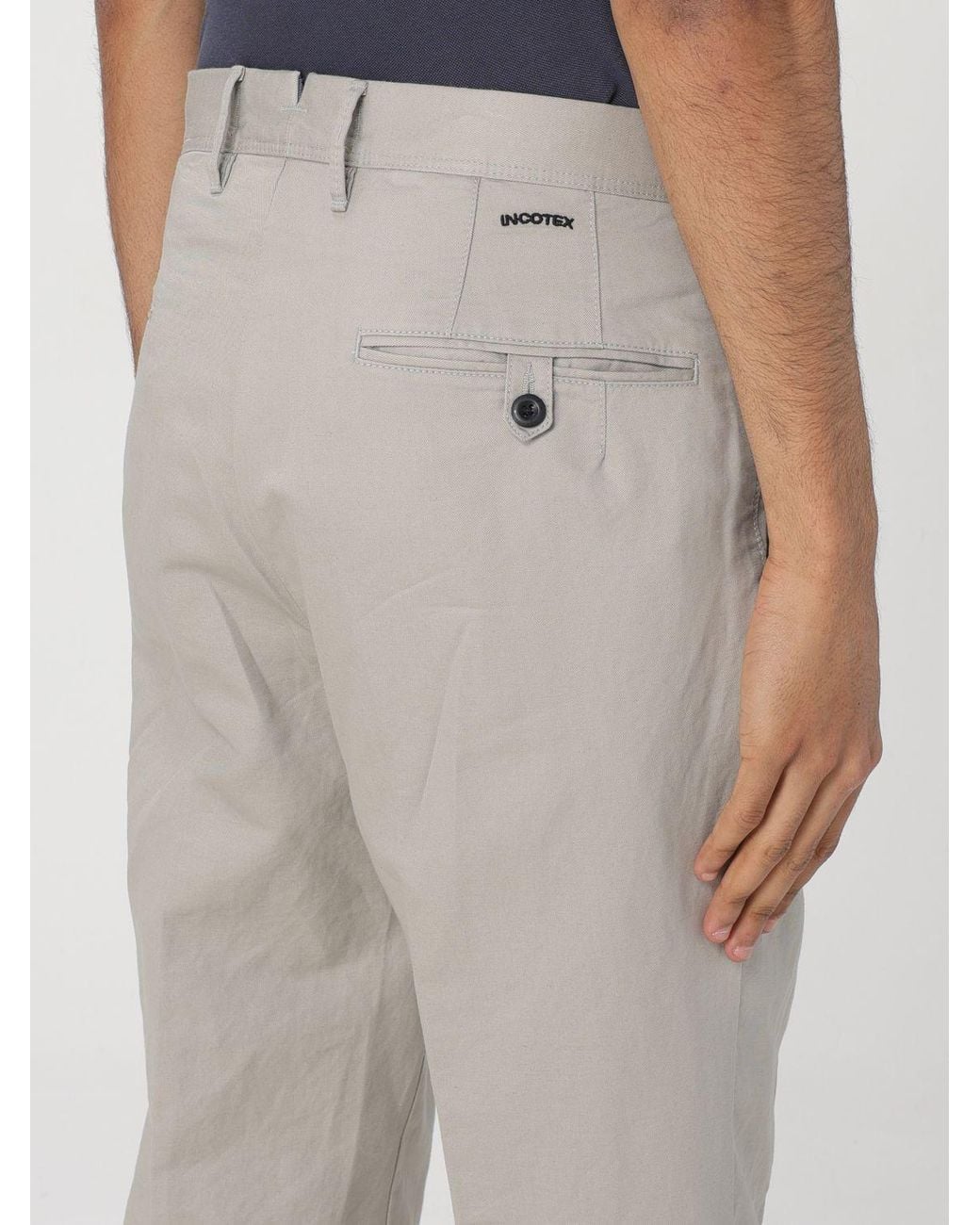 Incotex Gray Straight Leg Trousers for men
