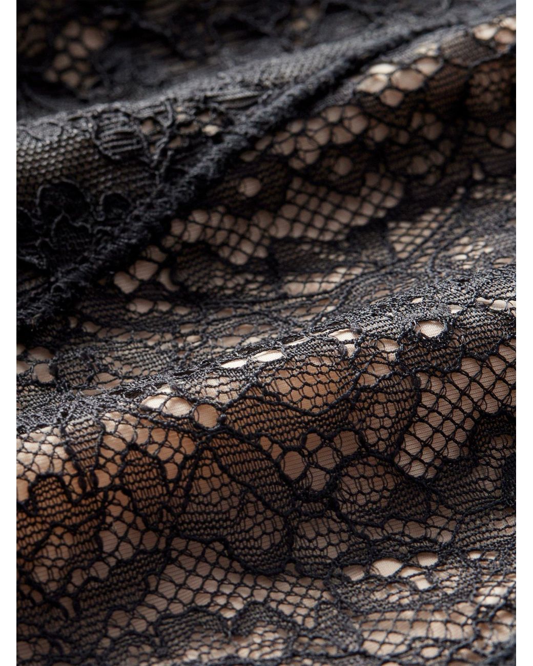 Alice + Olivia Delora Lace Paneled Dress in Black | Lyst