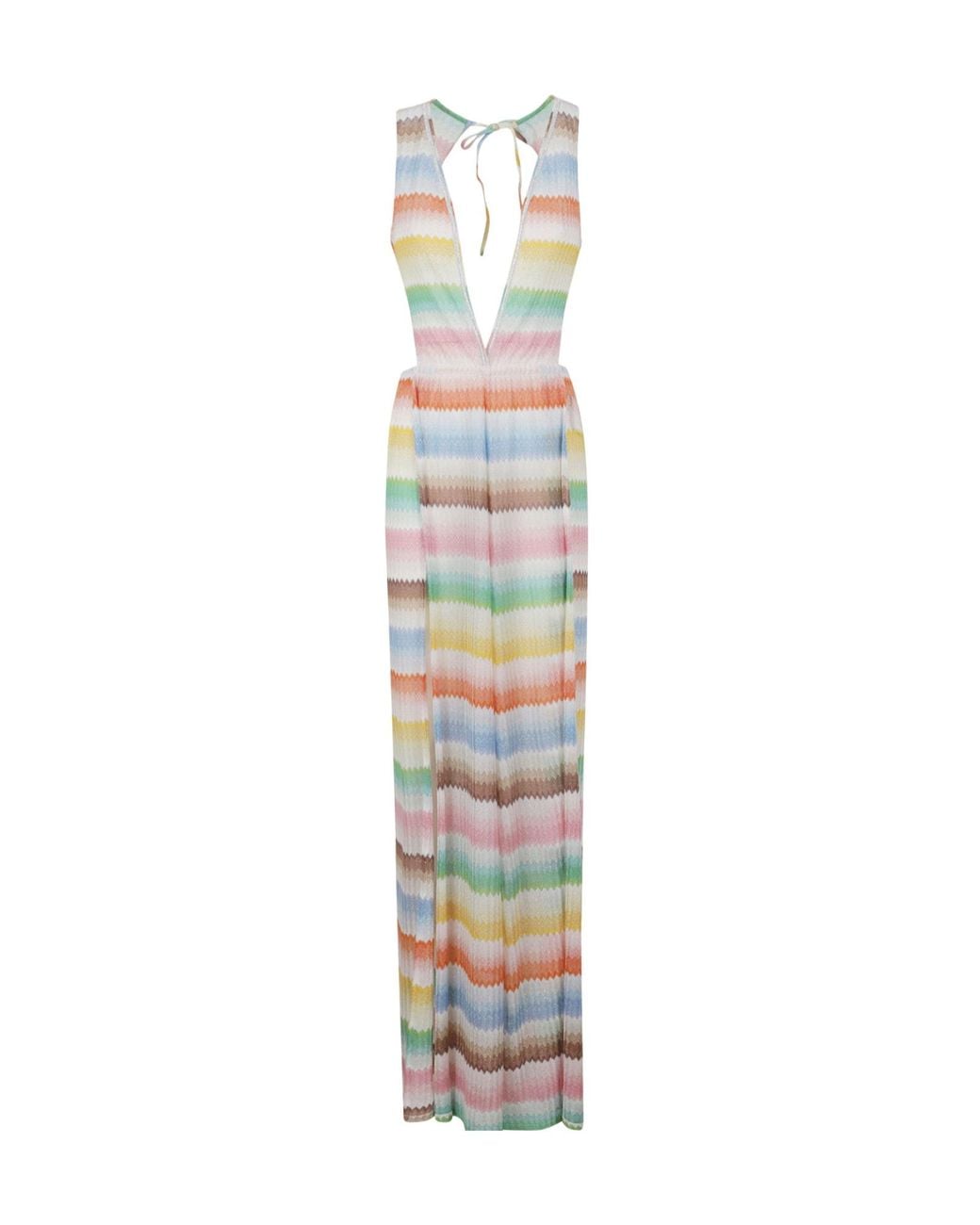 Missoni White Zigzag Pattern Open Back Jumpsuit