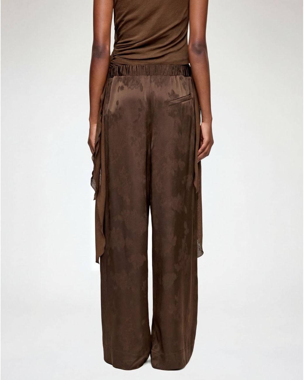 Ganni Brown Satin Trousers
