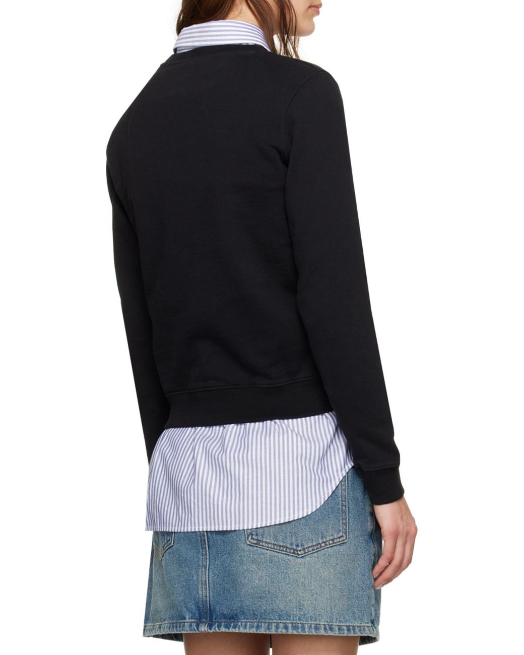 Maison Kitsuné Black Maison Kitsuné Fox Head Patch Crewneck Sweatshirt