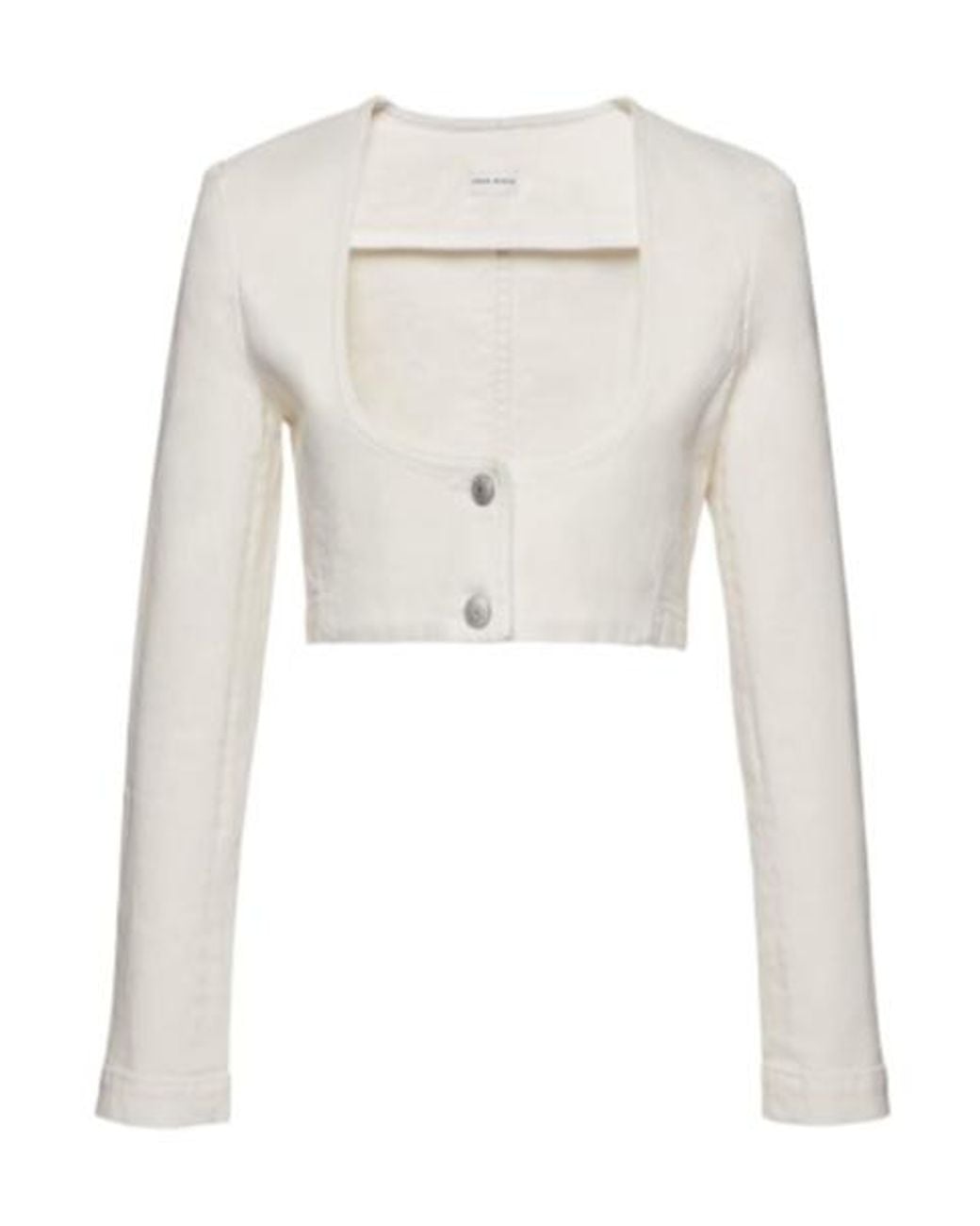 Magda Butrym White Square-Round Neck Denim Jacket