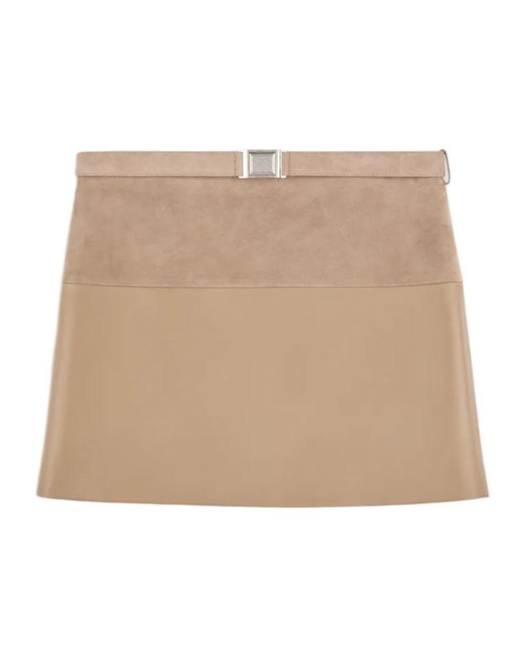Tod's Natural Belted Leather Mini Skirt