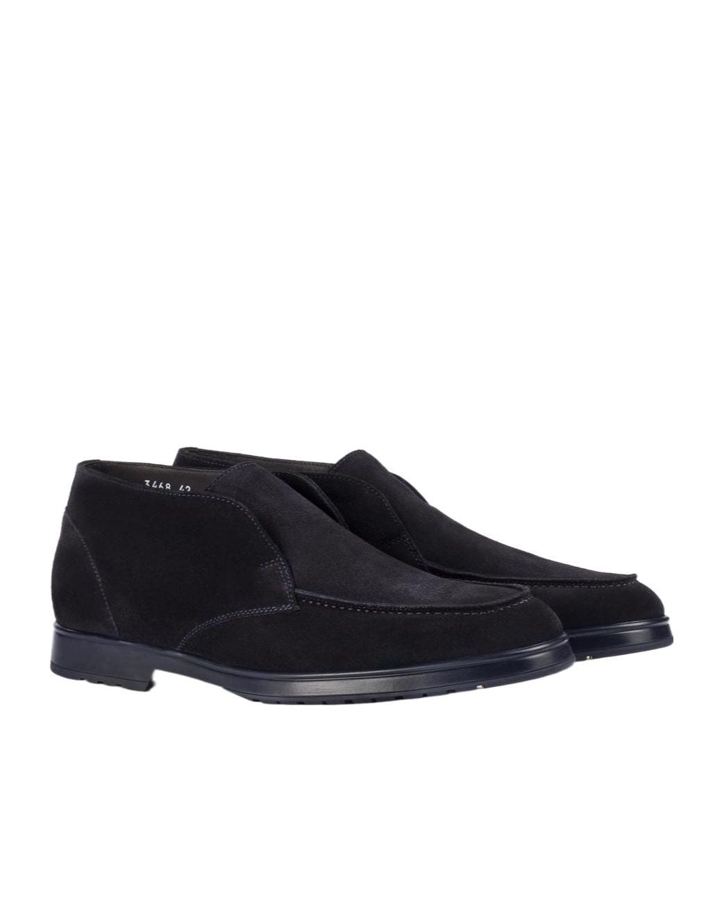 Doucal's Blue Moccasin Ankle Boots for men
