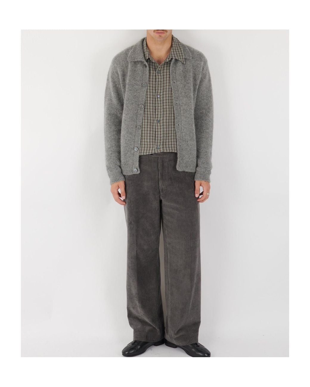 mfpen Gray Plaid Shirt for men