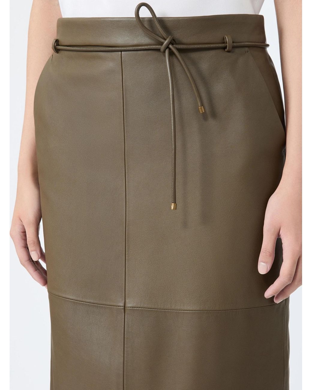 Max Mara Green Tied Detailed Skirt