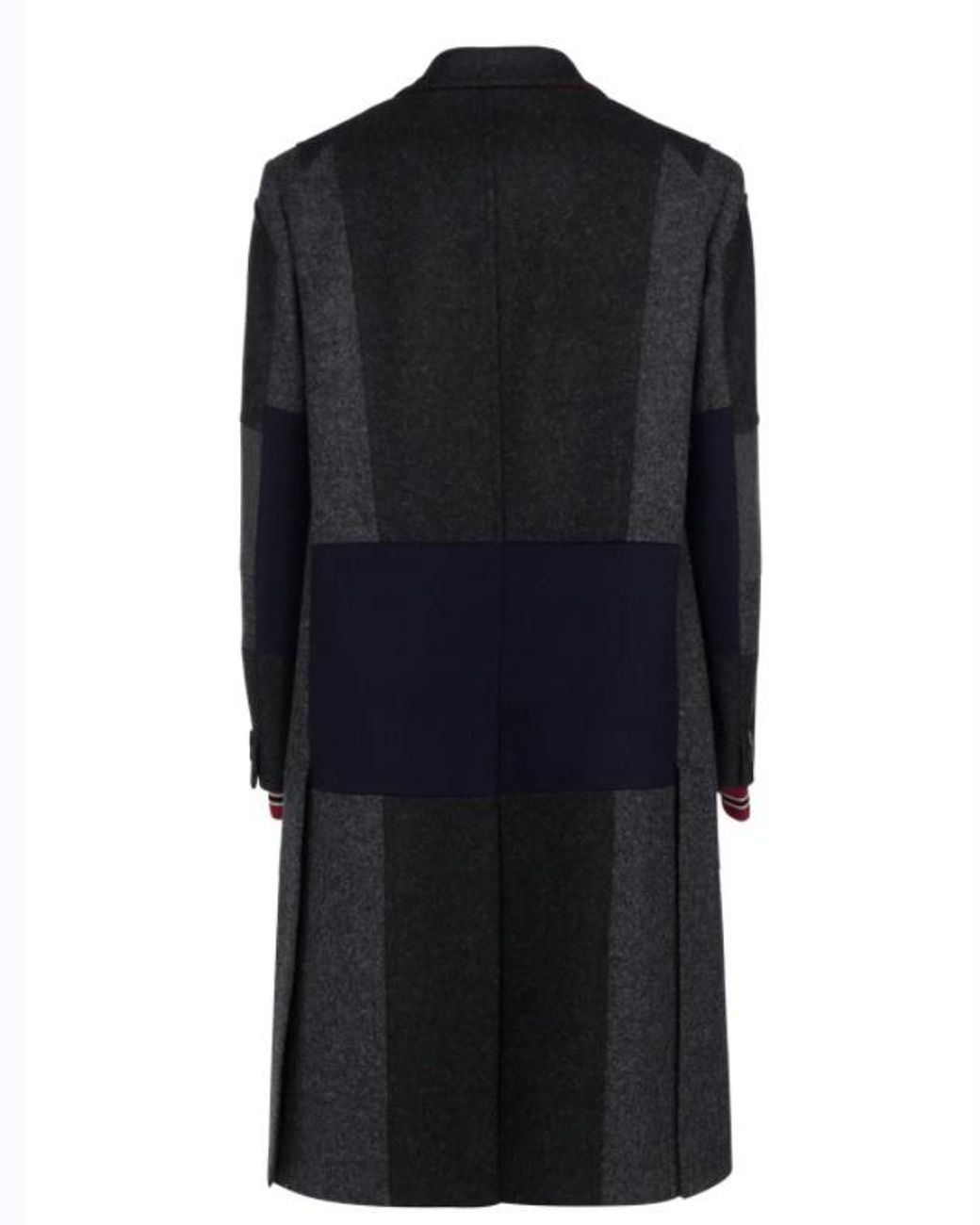 Valentino Blue Patchwork Single-Breasted Coat for men