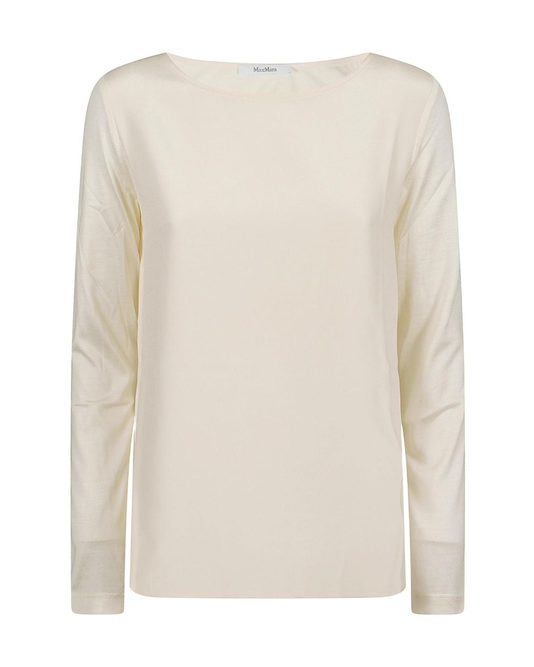 Max Mara White Mxpefedra Long-Sleeved Top