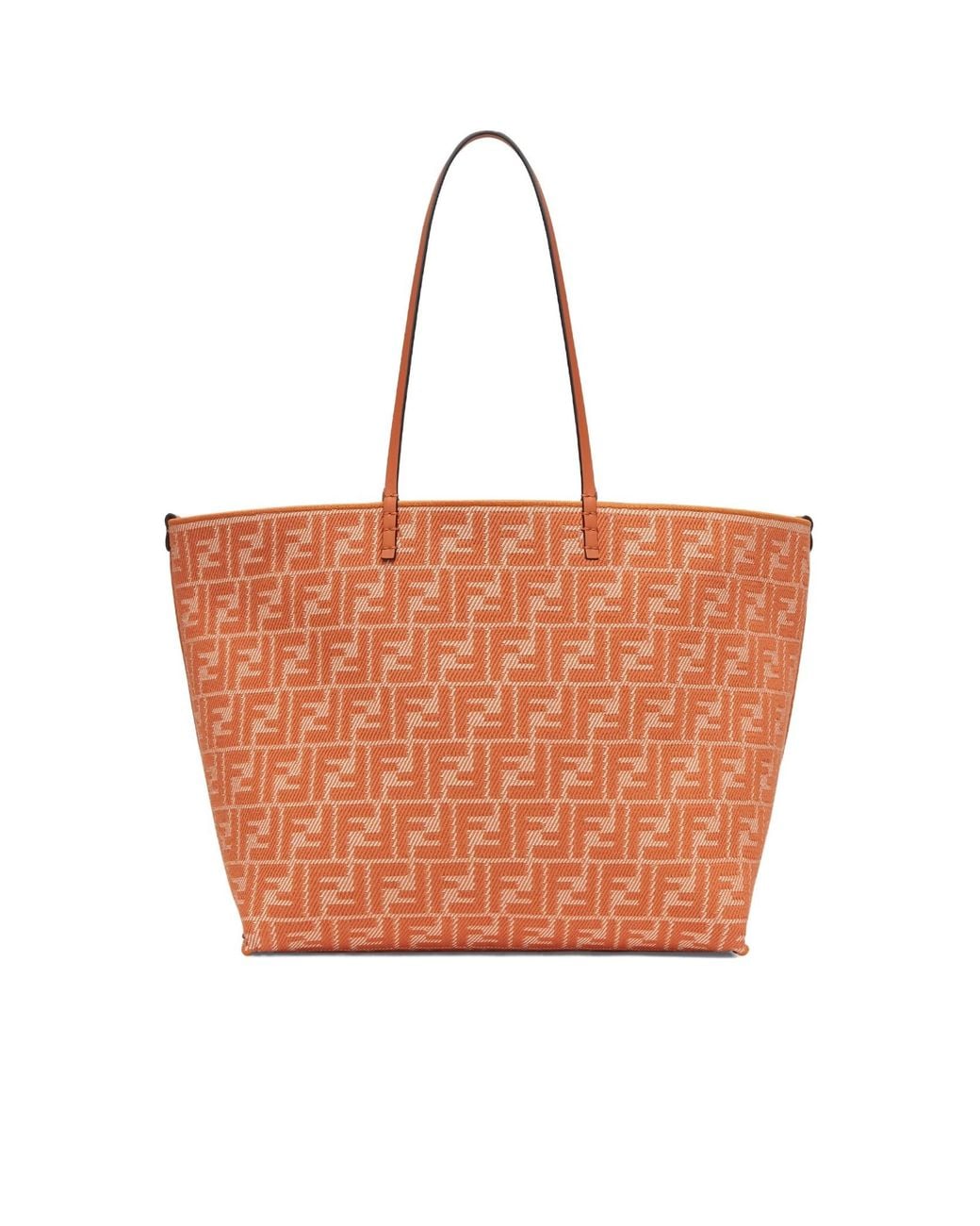 Fendi Orange Roll Striped Large Reversible Tote Bag