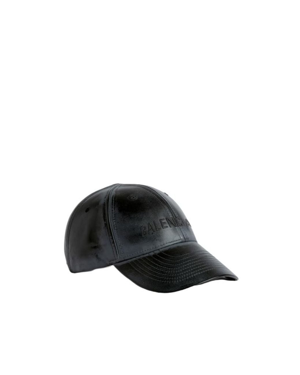 Balenciaga Black Leather Cap for men