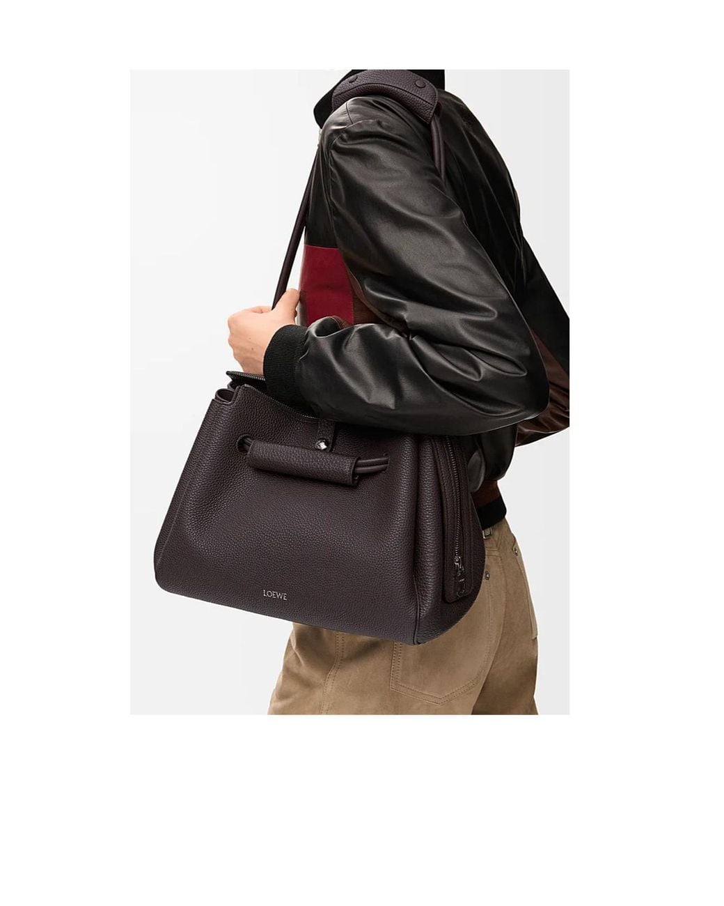 Loewe Black Medium Leather Madrid Shoulder Bag