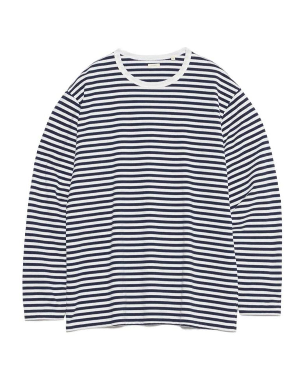 Nanamica Blue Striped Long-Sleeved T-Shirt for men