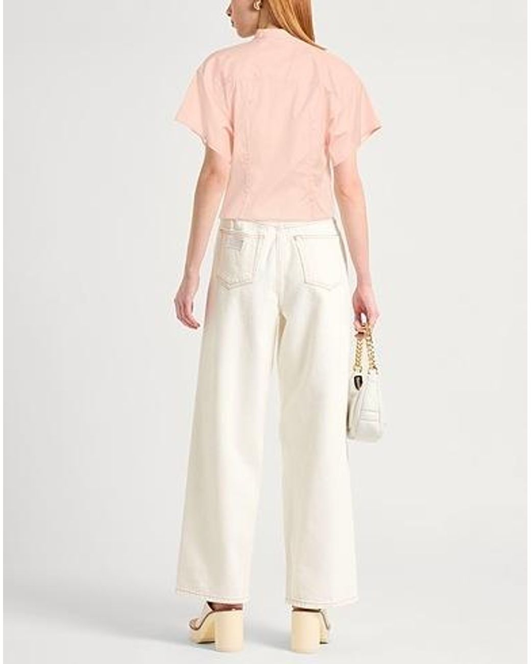 Rag & Bone Pink Solid-Colored Short-Sleeved Top