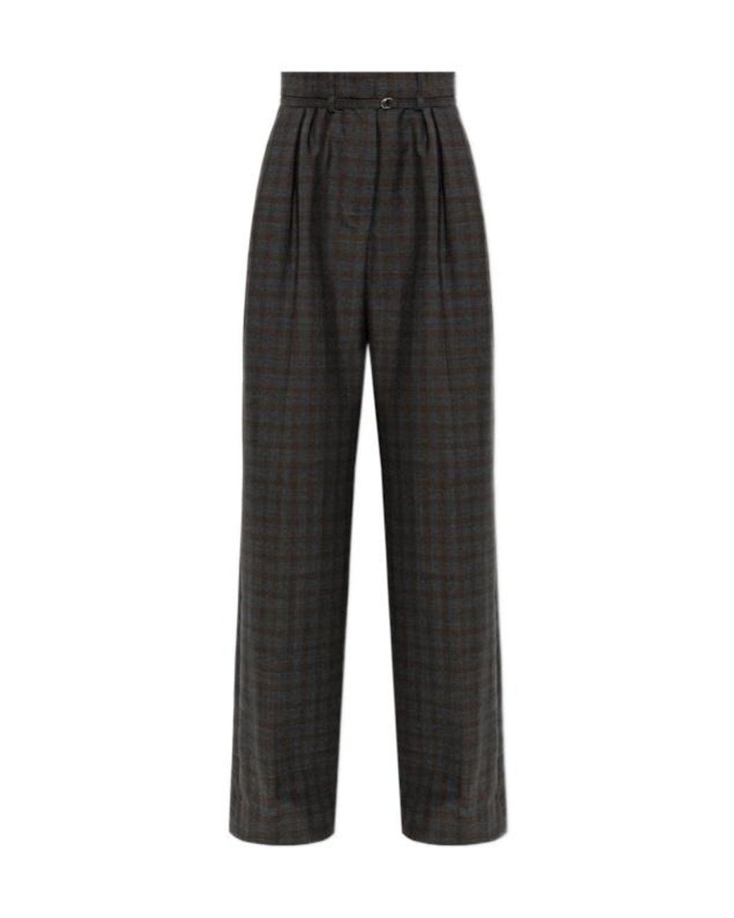 Dries Van Noten Black Peacha Pleated Wide-Leg Pants