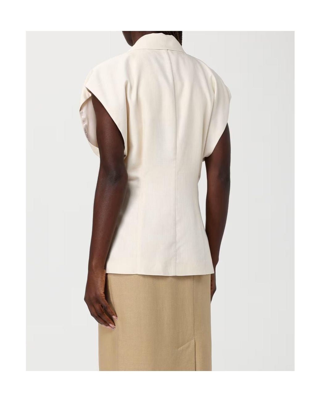 Pinko Natural Single-Breasted Sleeveless Blazer