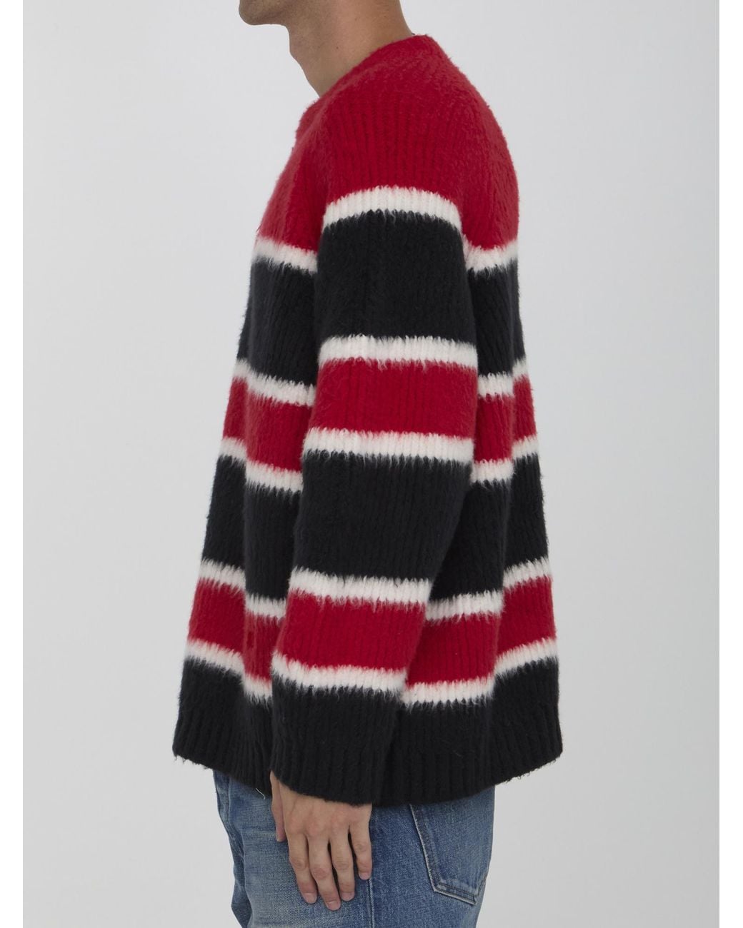 Céline Red Oversized Crew Neck Sweater for men