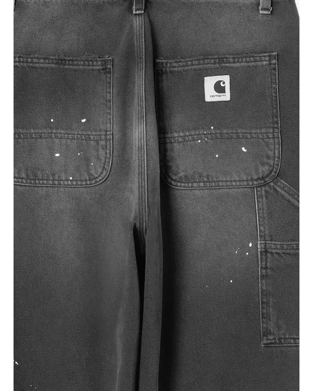Carhartt Gray Paint-Splatter Single Knee Jeans for men