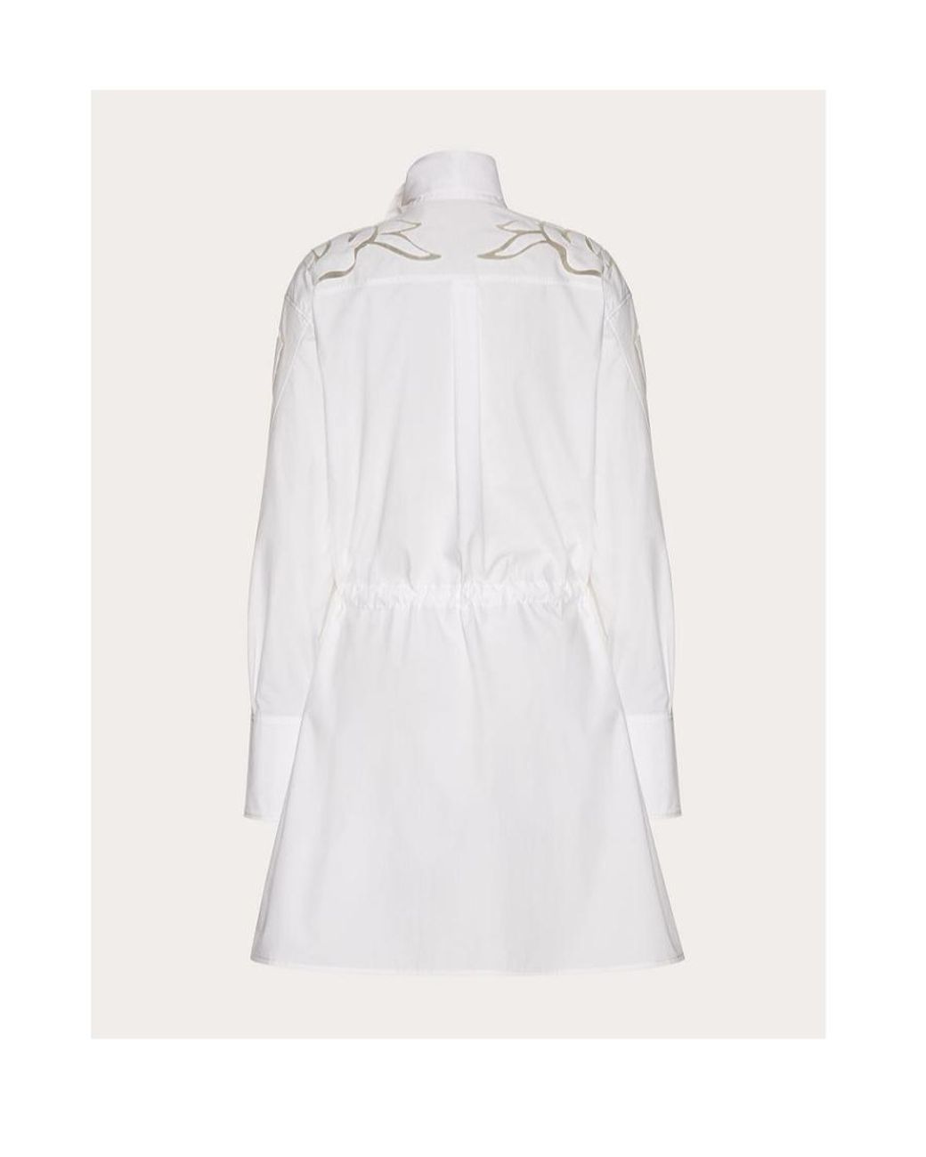 Valentino White Flower Hollowed-Out Embroidery Dress