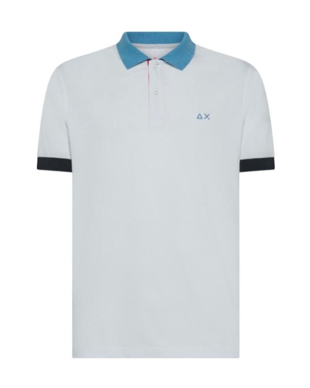 Sun 68 Blue Contrast Trim Polo Shirt for men