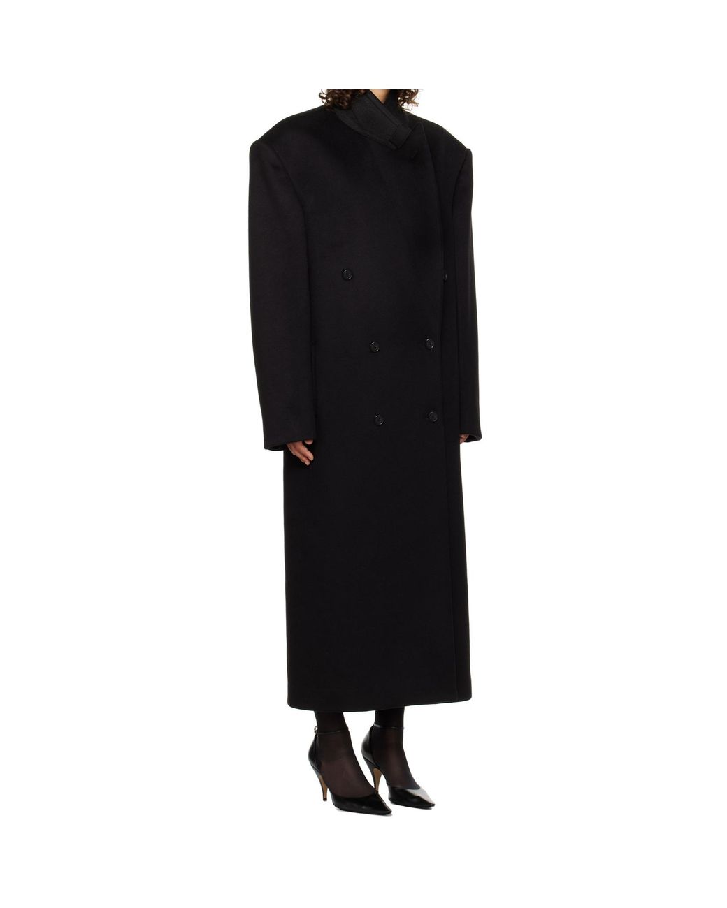 The Row Black Double-Breasted Coat